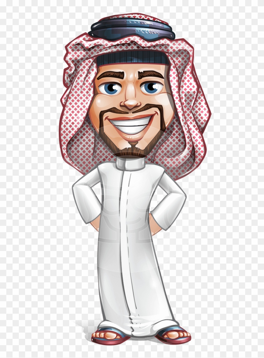 A Male Vector Character With Arab Roots, Wearing A - Arab Vector #421254