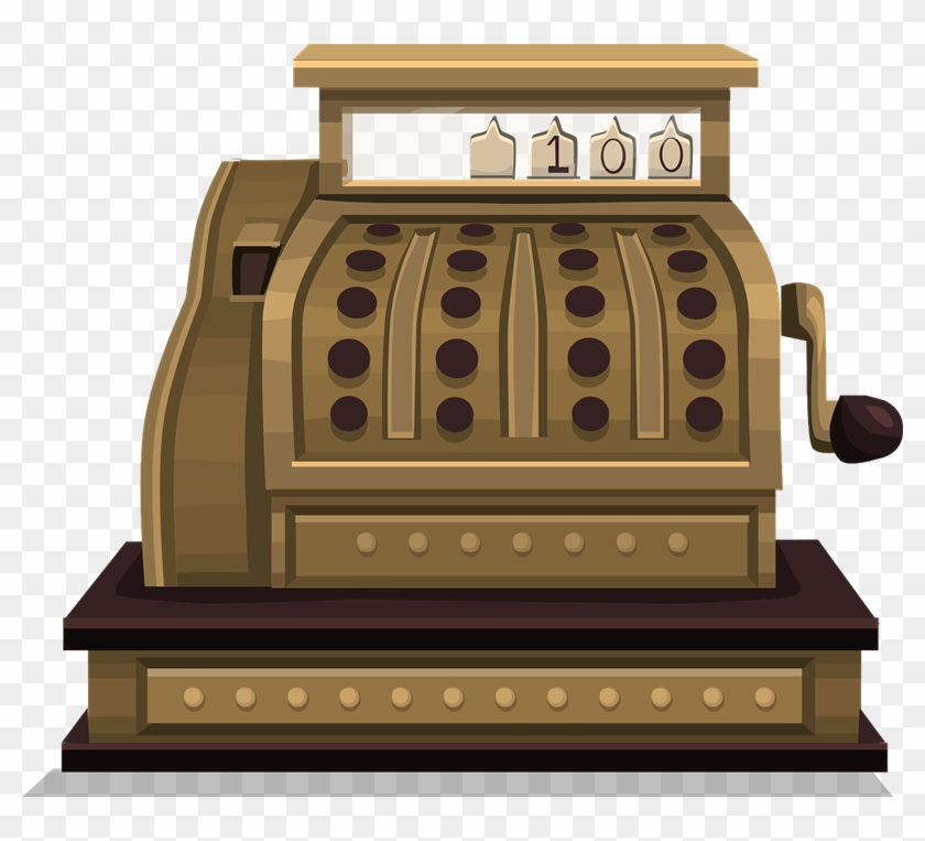 Retro Cash Register Clipart - Old Fashioned Cash Register #421352