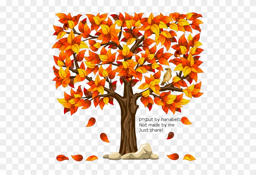 Fall Tree Clipart Png - Fall Trees With Leaves Falling #421360