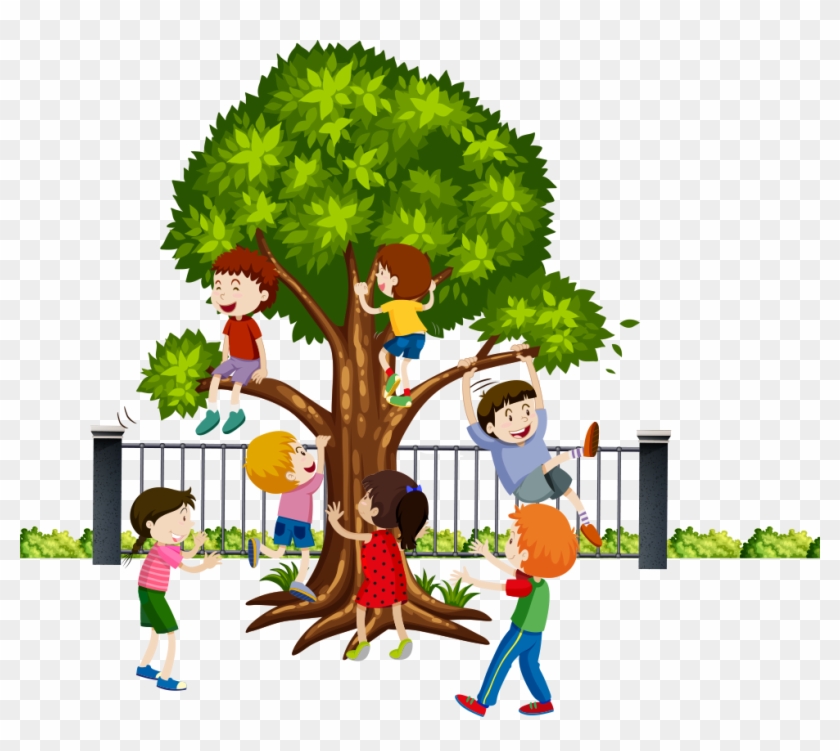 Tree Climbing Monkey Clip Art - Kids Climbing Trees Clip Art #421382