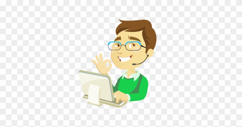 Clip Art Technical Support - Cartoon People On Computers - Free Transparent  PNG Clipart Images Download