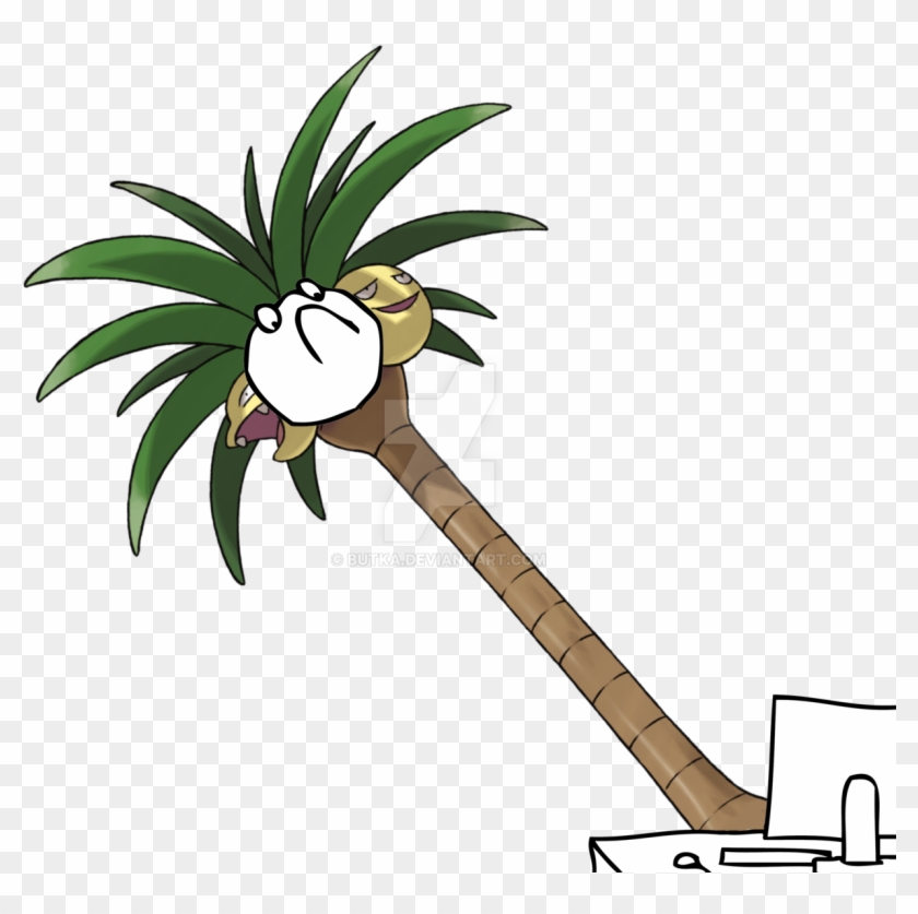 Alolan Exeggutor Reaction Face By Butka Alolan Exeggutor - Redbubble Alola Long-necked Exeggutor Tasche #421529