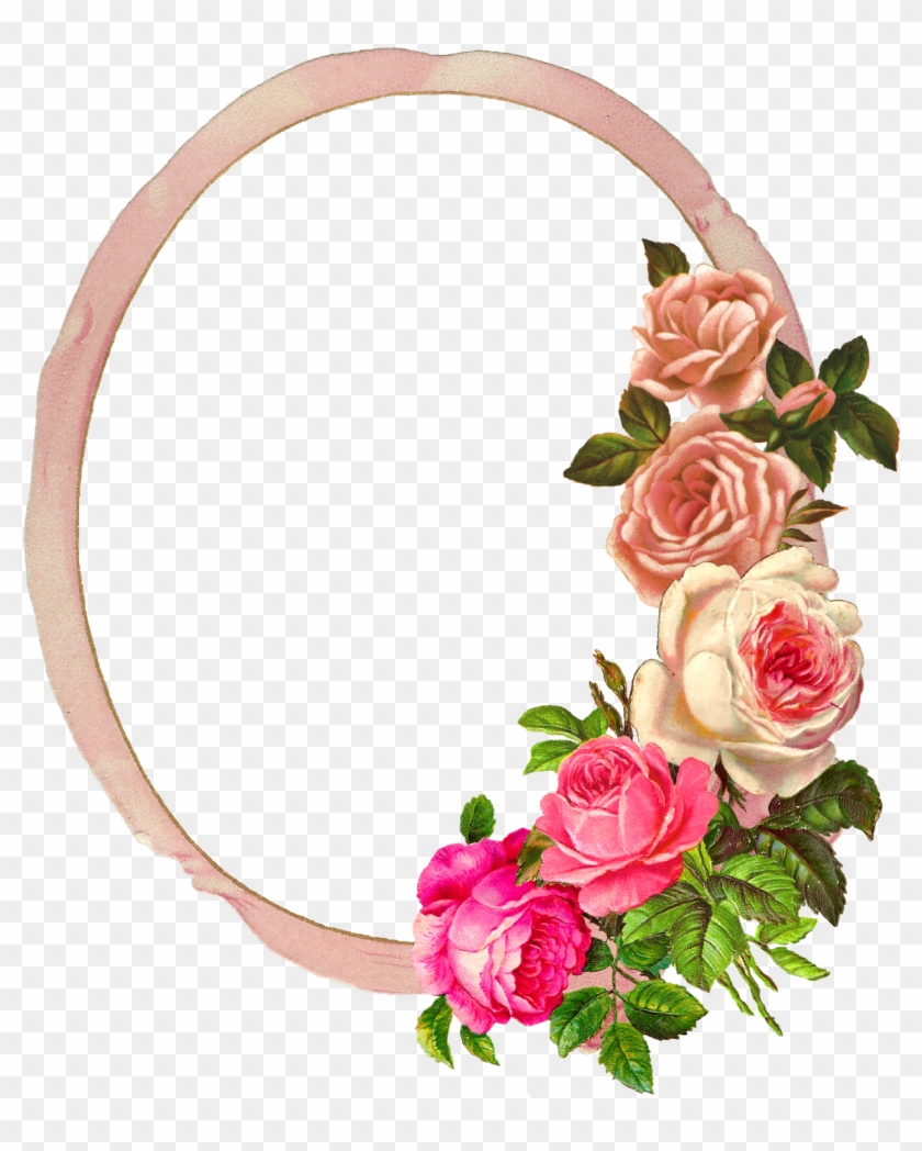 Frame Rose Digital Image Flower - Pink Rose Frame Png #421603
