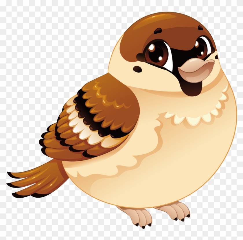 House Sparrow Bird Cartoon - Sparrow Cartoon - Free Transparent PNG Clipart  Images Download