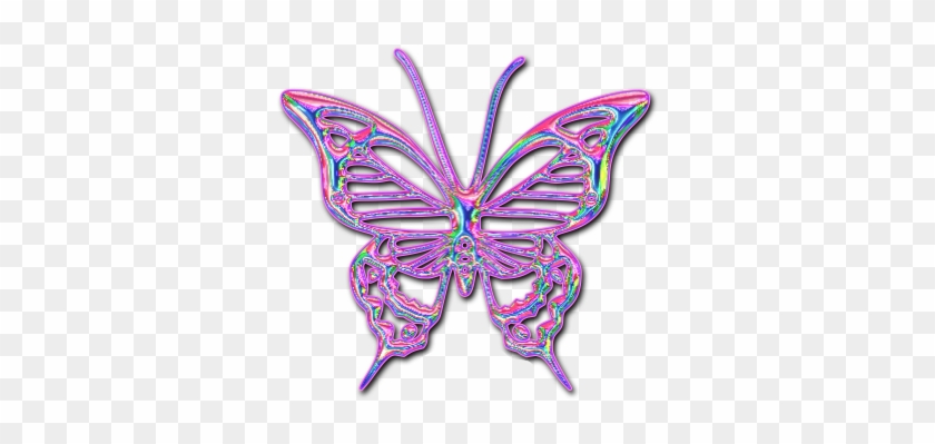 Neon Clipart Butterfly - Butterfly Neon Png #421829