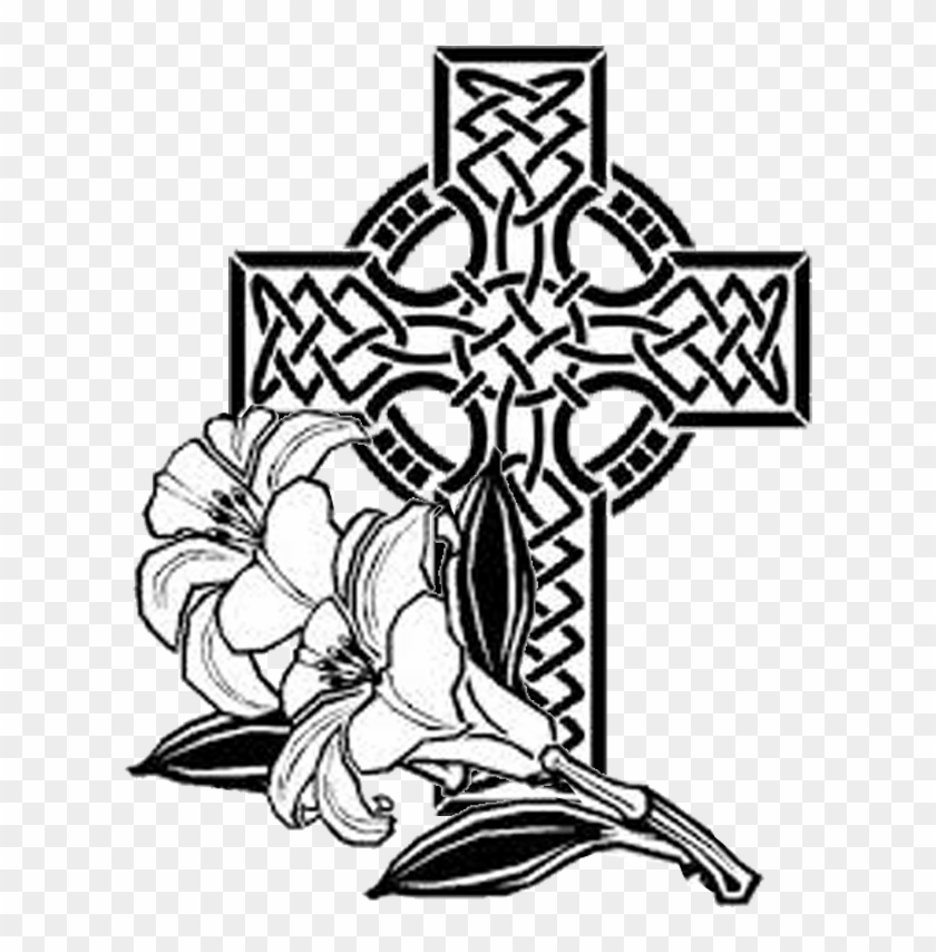 Easter Sunday April - Cross With Flowers Coloring Pages #421871