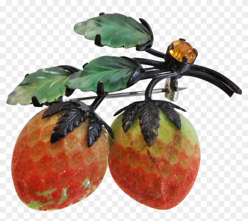 Vintage Forbidden Fruit Strawberry Brooch - Strawberry #421940