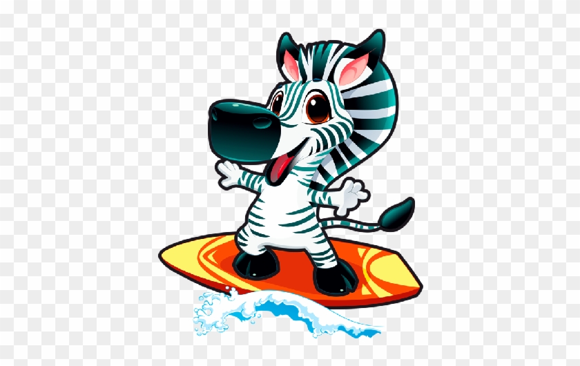 Funny Zebra Driving Pink Scooter - Funny Zebra Clipart #421990