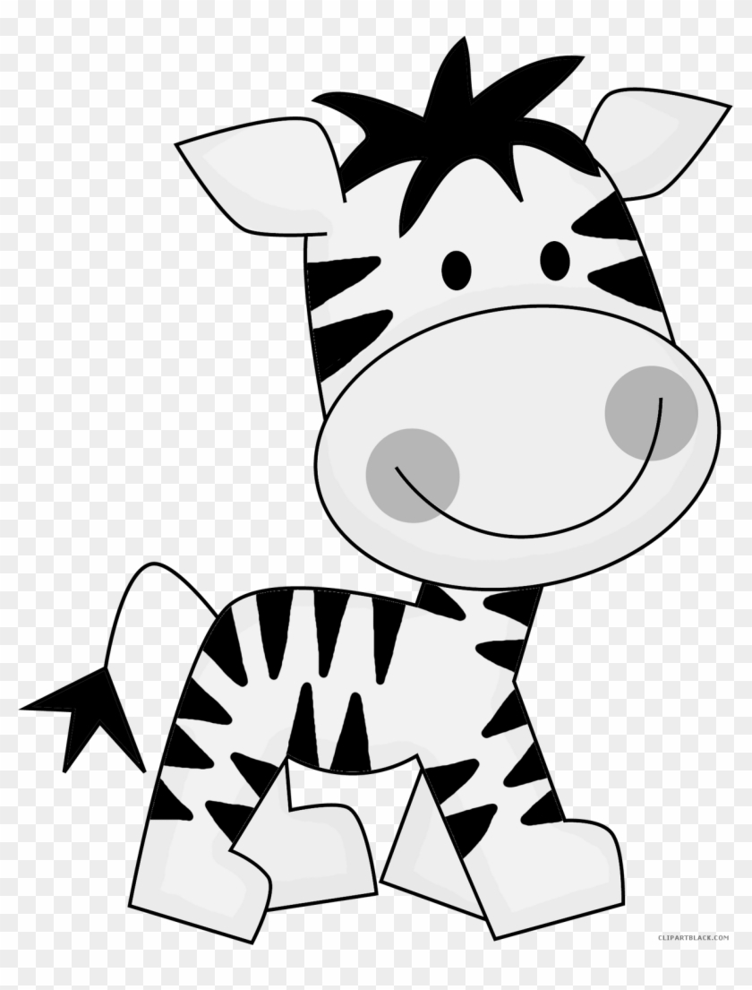 Baby Zebra Animal Free Black White Clipart Images Clipartblack - Jungle  Animal Zebra Clipart - Free Transparent PNG Clipart Images Download