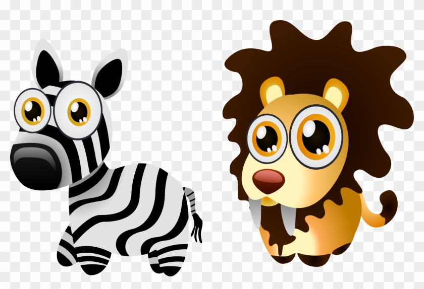 Zebra Lion Clip Art - Jungle Animal Wall Sticker - Cute Wall Decal #422030