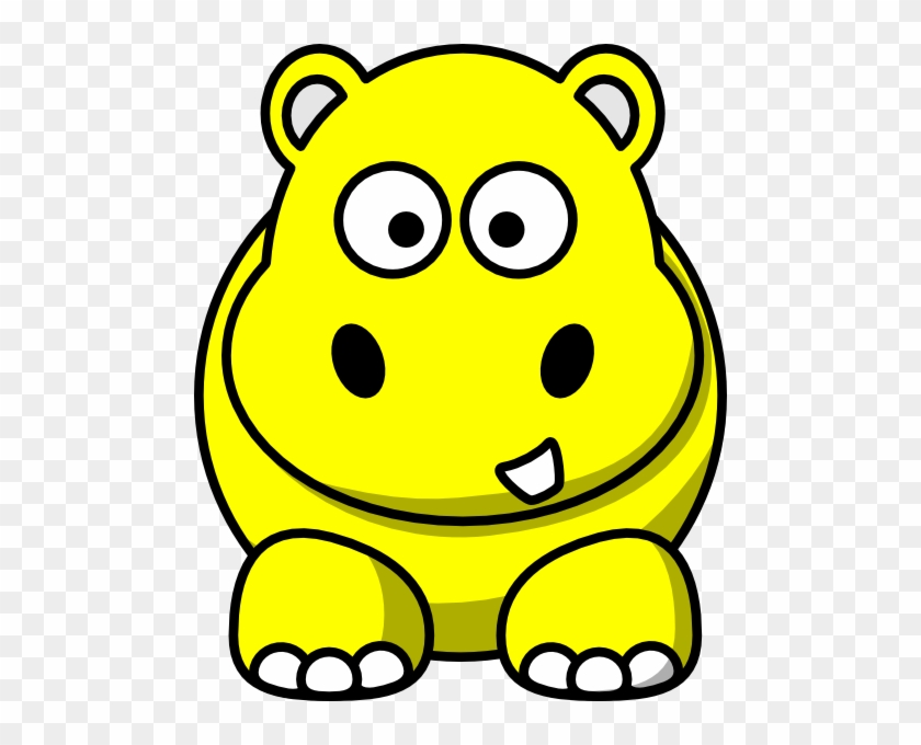 Hippo Clipart Colorful - Yellow Cartoon Hippo #422084