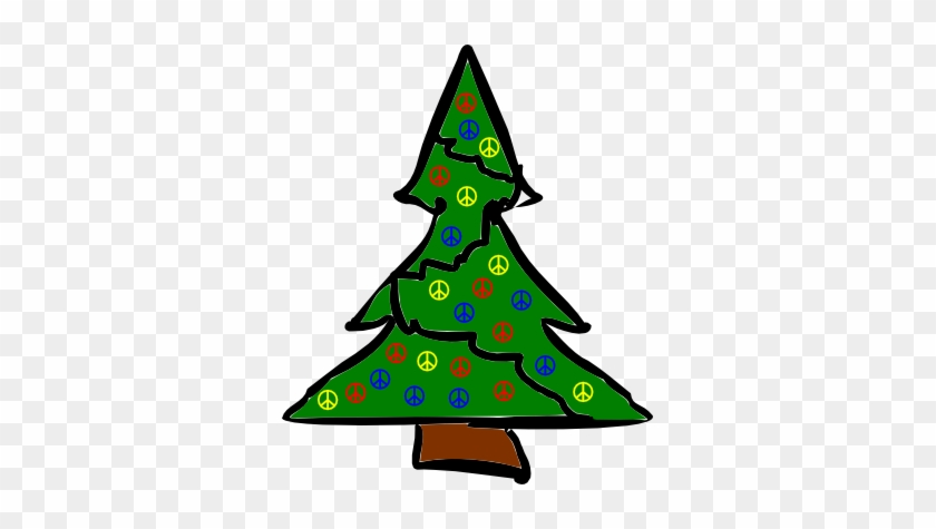 Rough Xmas Tree Christmas Peace Symbol Sign Coloring - Ugly Christmas Tree Cartoon #422085