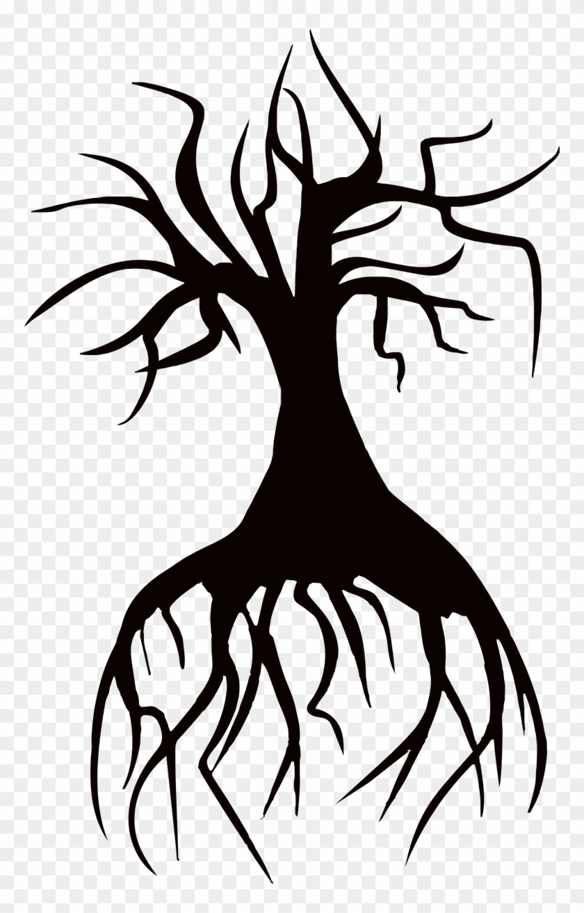 Barren Dead Roots Silhouette Png Image - Halloween Barren And Skulls #422226