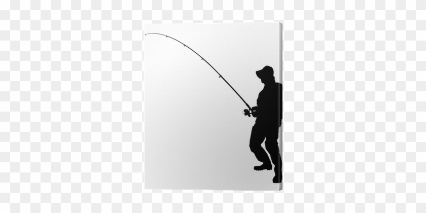 A Silhouette Of A Fisherman Holding A Fishing Pole - Jiawanshun 2al 10a 300m Wireless Remote Control Bait #422550
