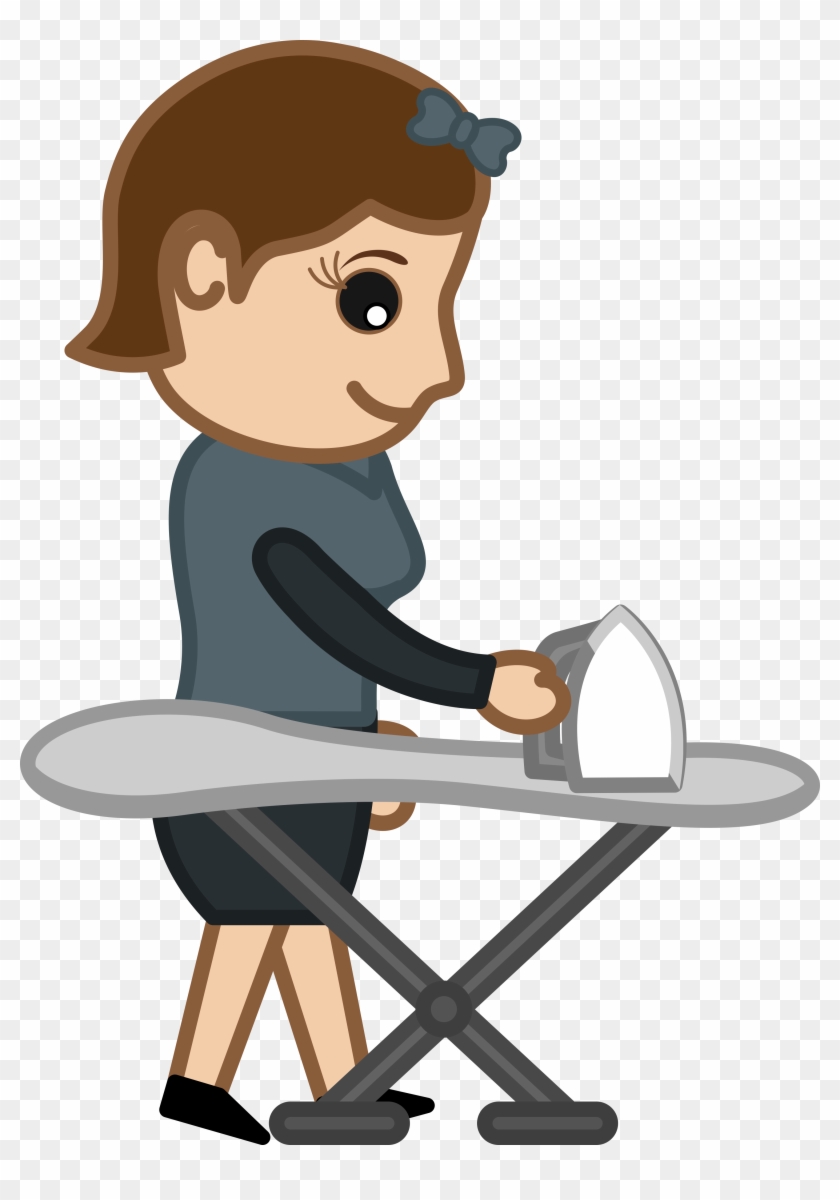 Ironing The Cloth Office Character Vector Illustration - Dibujos De Planchar La Ropa #422600