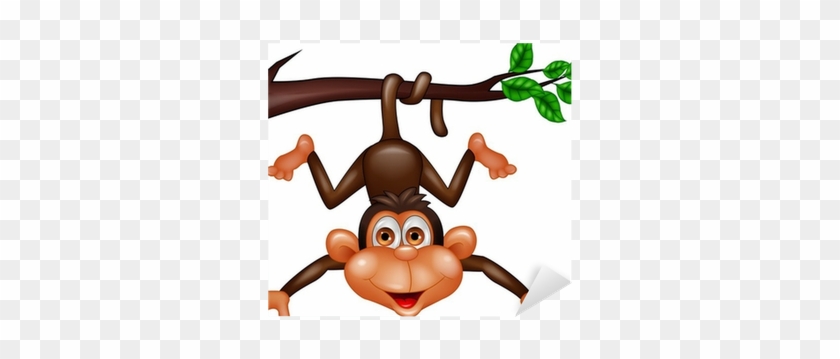 Vinilo Pixerstick Divertido Colgante Mono En La Rama - Macaco Pendurado Na Árvore #422711
