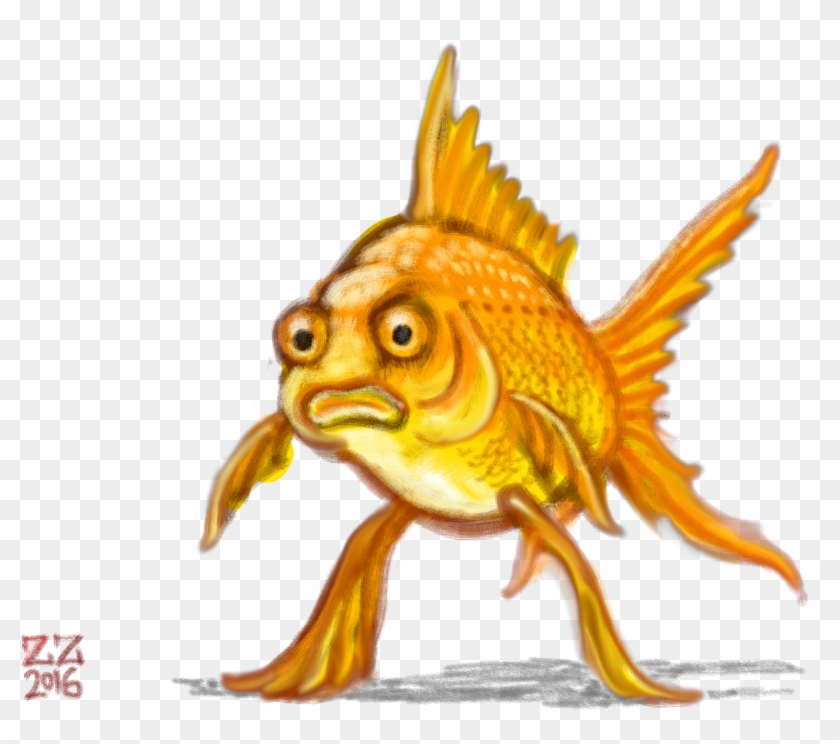 Draw A Fish Standing On Fins As If They Were Legs By - Draw A Standing Fish #422776