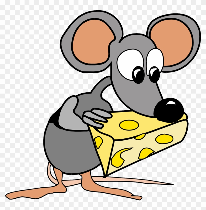 Cartoon Mouse Eating Cheese #422800