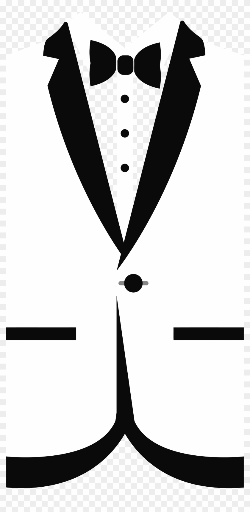 Free Clipart Of A Black And White Formal Bow Tie And - Black White Tuxedo Png #423109