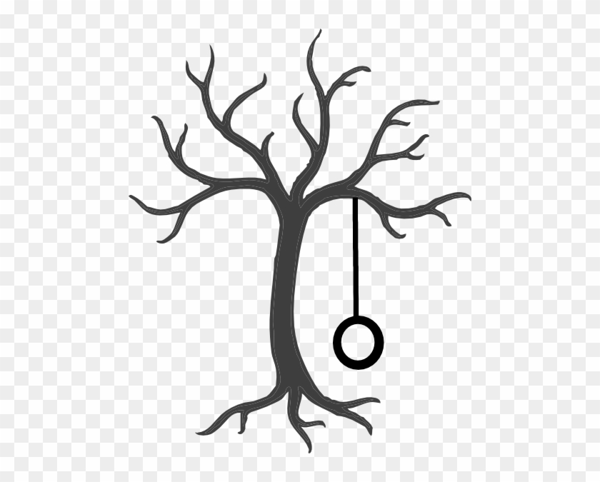 Tree With Tire Swing Clip Art - Tree With A Tire Swing #423222