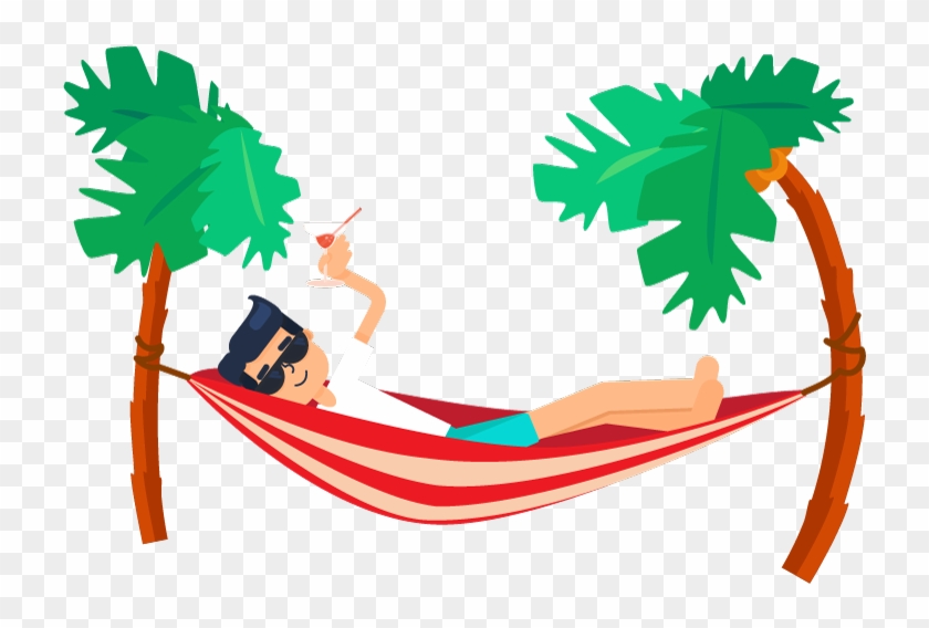 Graphic Illustration Services - Tropical Island Hammock Cartoon #423270