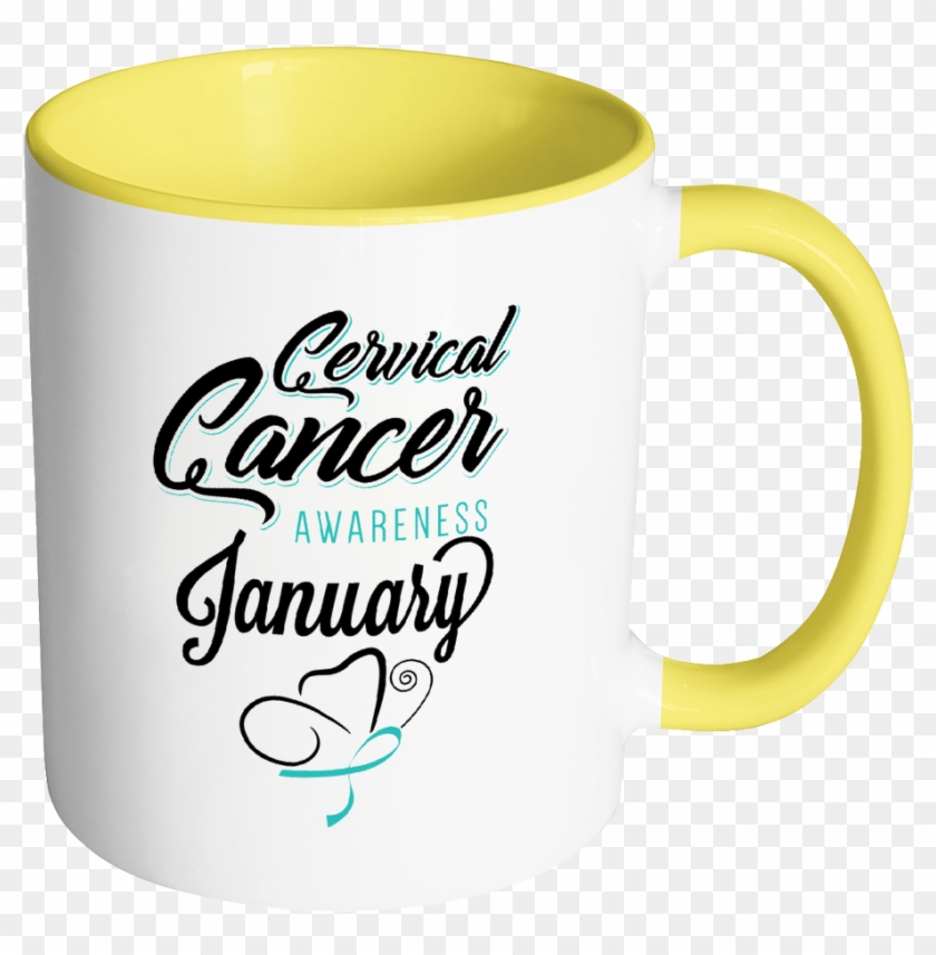 Cervical Cancer Awareness Month January Teal Ribbon - Mug #423465