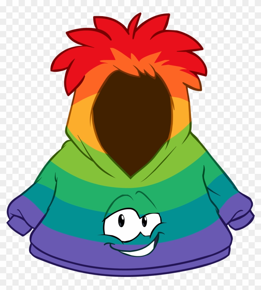 Rainbow Smirk Hoodie Icon - Club Penguin Rainbow Puffle #423560