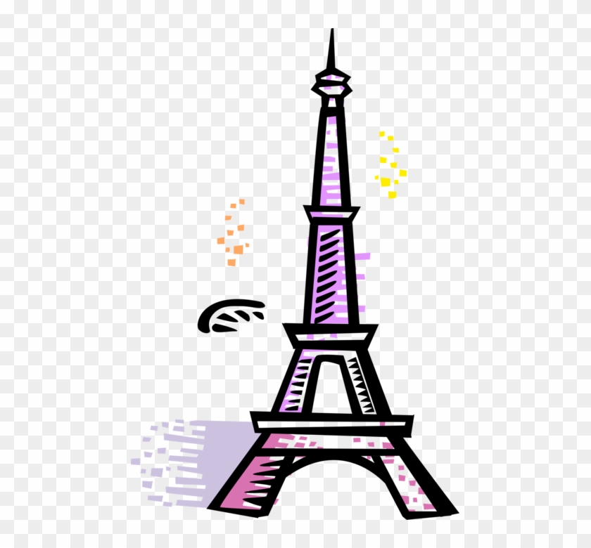Vector Illustration Of Eiffel Tower On Champ De Mars - Tower #423828