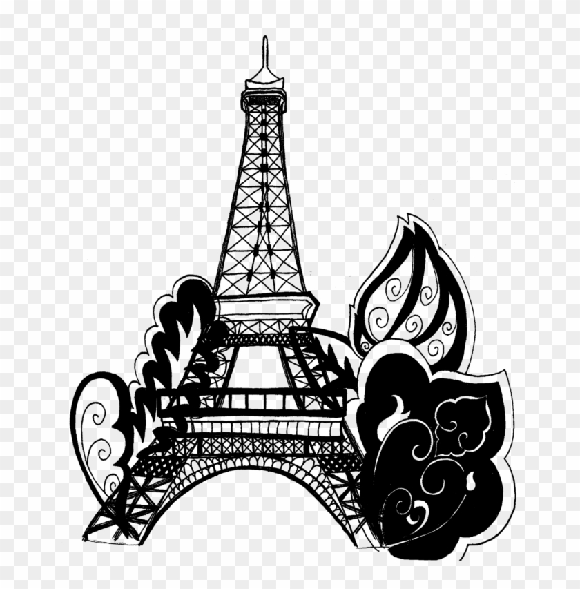 New 2018 Hd Images Eiffel Tower Clip Art Black And - Eiffel Tower Adult Coloring Pages #423947