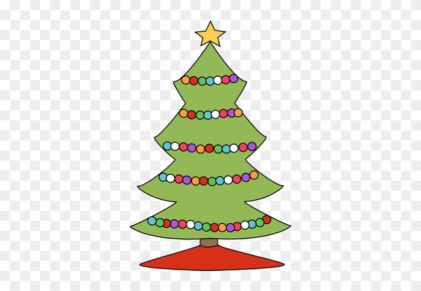 Christmas Tree With Colorful Lights - Christmas Tree With Lights Clipart #424207
