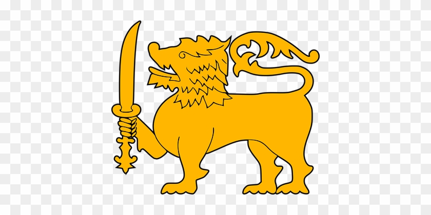 Hewan, Kucing, Singa, Binatang Menyusui - Sri Lanka Flag Lion #424219