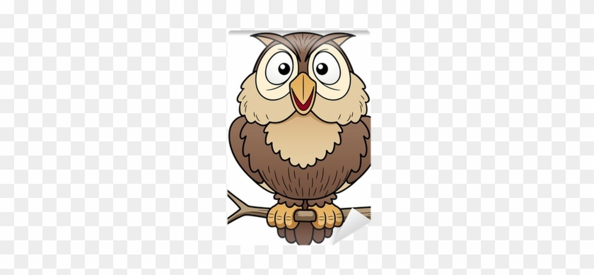 Illustration Of Cartoon Owl Sitting On Tree Branch - Cartoon Picture Of Owl #424437