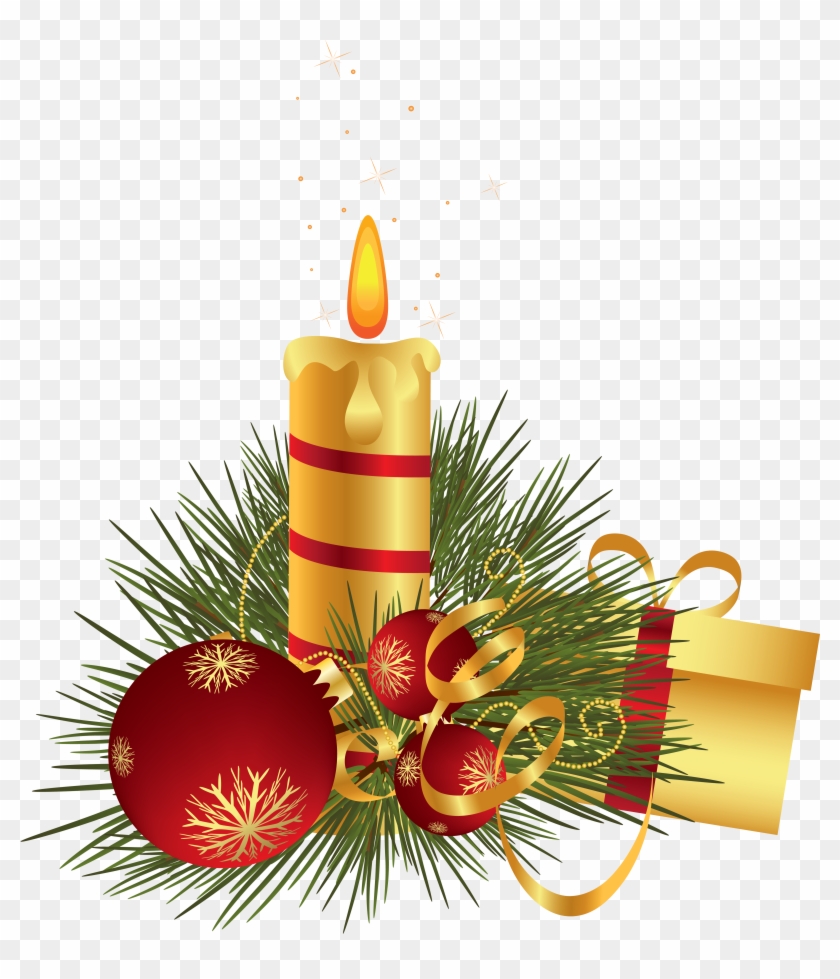 Christmas Candle Decoration Clipart - Weihnachtskerzen Clipart #424477