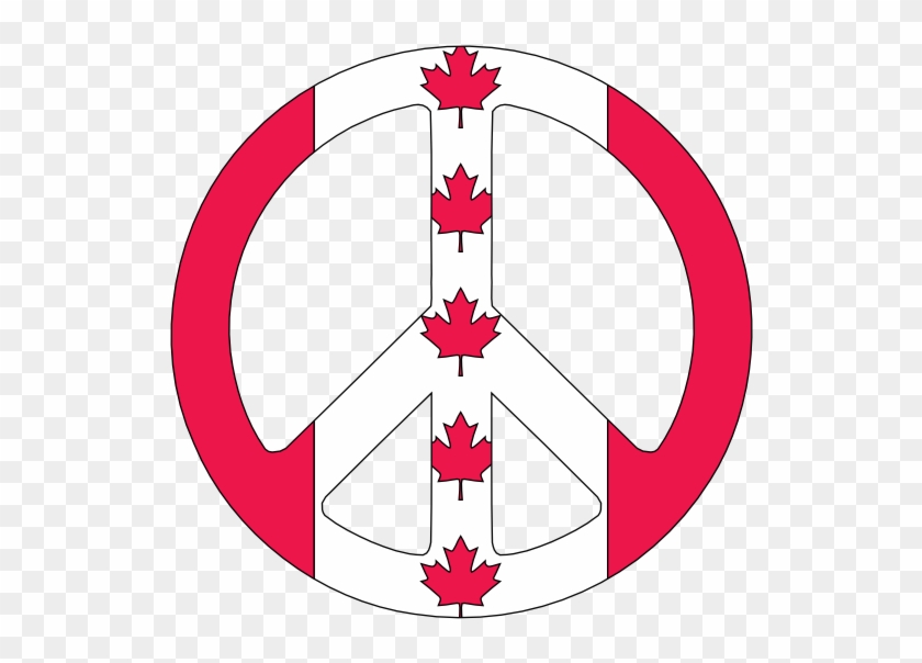 Canadian Flag Symbol Clipart - Canadian Flag Peace Sign #424469