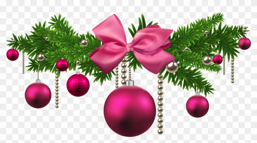 Pink Christmas Balls Decoration Png Clipart - Pink Christmas Balls Decoration Png Clipart #424524
