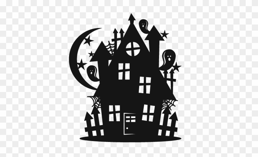 Halloween Haunted House Scrapbook Cut File Cute Clipart - Clip Art #424540