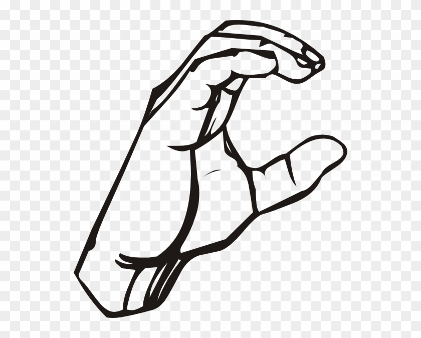 Free Vector Sign Language C Clip Art - Langue Des Signes C #424595