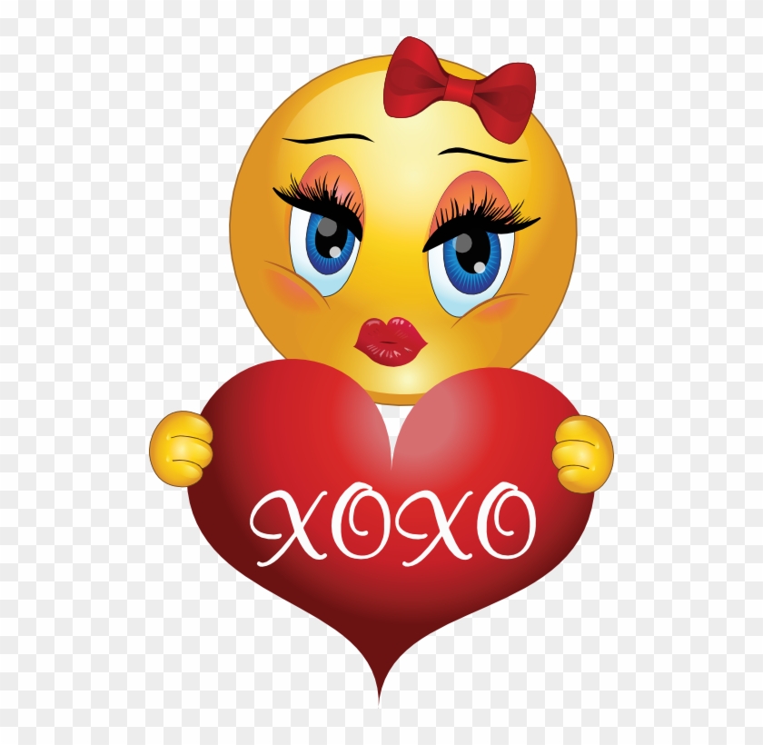 Xoxo Girl Smiley Emoticon Clipart - Xoxo Emoticon #424655