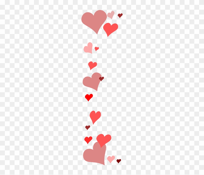 Heart, Page, Love, Border, Pink, Hearts, Valentine - Heart Border Vertical #424912