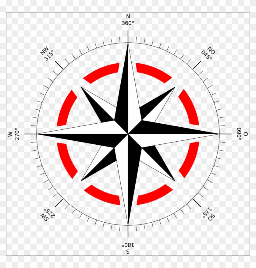Rose Compass Drawing 20, - Compass Clock Face #425176