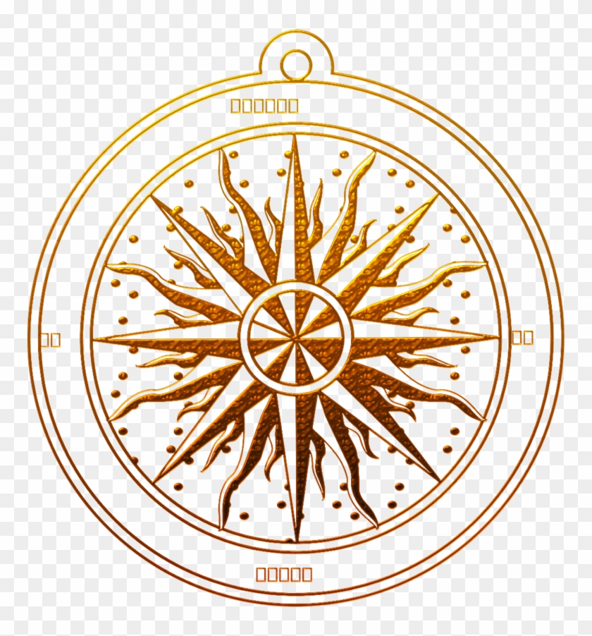 Bronzed Compass Rose By Prettywitchery - Vintage Compass Rose Png #425194