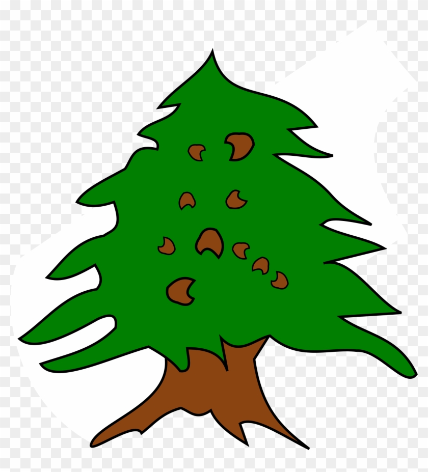 Outline Of Christmas Tree 7, - Dessin D Un Cedre #425332