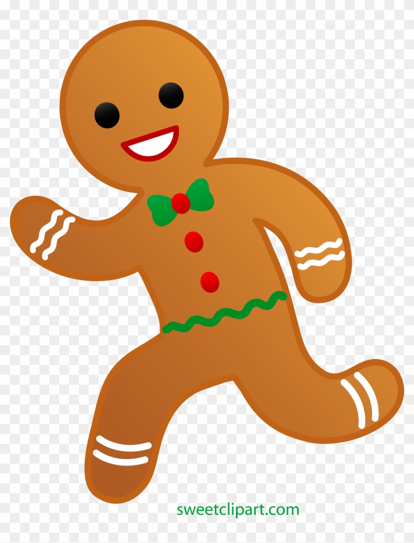 Gingerbread Clip Art - Gingerbread Man Running Away #425365
