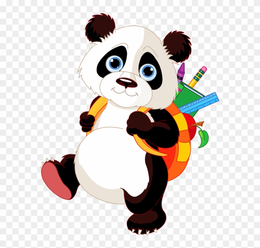 Color Drawing To Print - Panda Going To School #425657