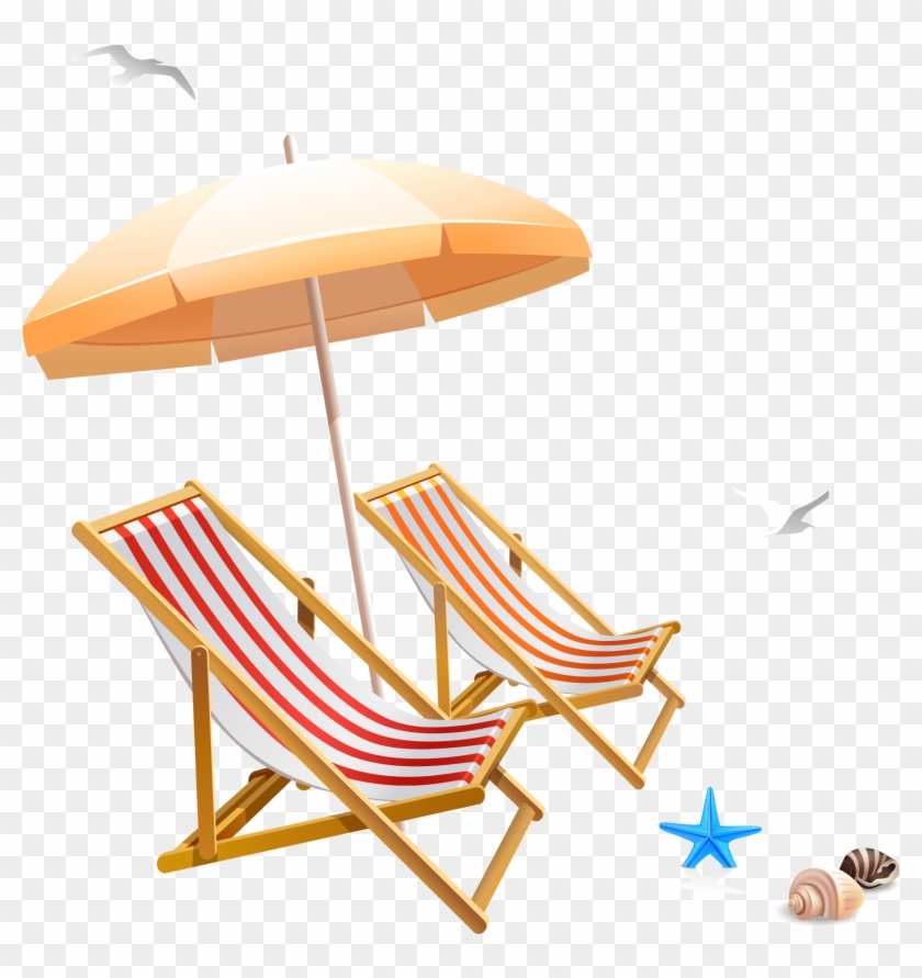 Chair Beach Umbrella Clip Art - Beach Chair Png #425665