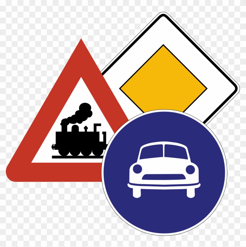 Collage Historischer Und Aktueller Verkehrszeichen - Traffic Sign #425788