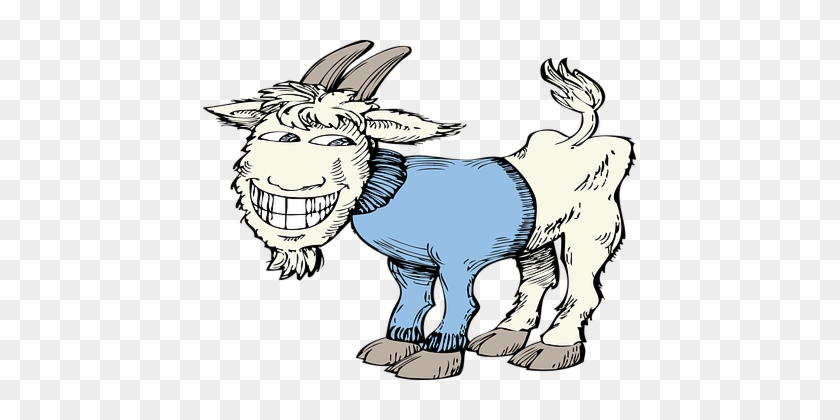 Goat Blue Farm Sweater Animal Funny Laughi - Goat In A Coat Clipart #425794