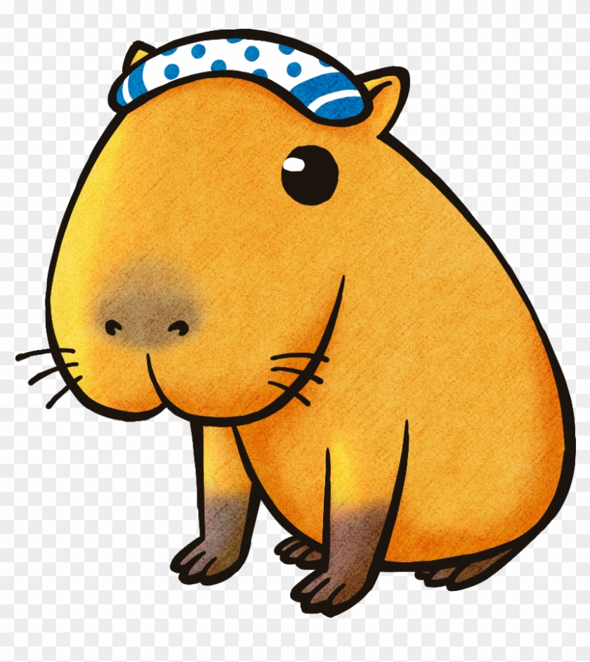 Capybara Clipart Adorable Pencil And In Color Capybara - Cartoon #425802
