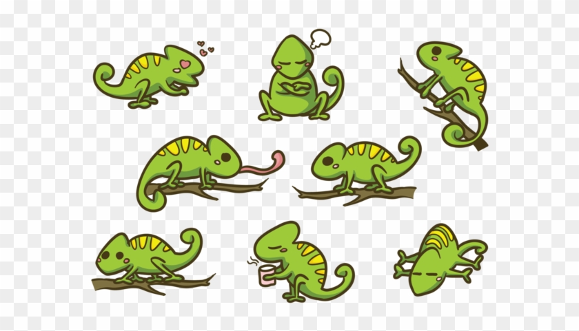 Chameleon Cartoon Vector - Chameleon Cartoon #425898