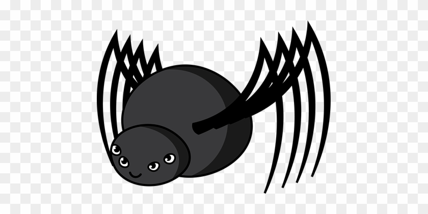 Friendly Spider Spider Black Halloween Ins - Araña Png Dibujo #426058